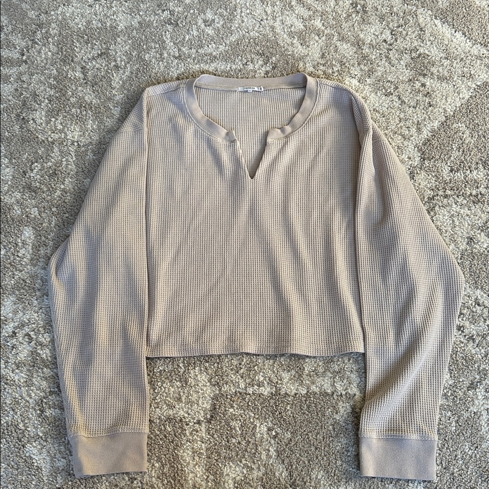 Tularosa Crop Waffle Knit Top